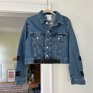 New w/o tags Helmut Lang denim jacket w/ leather accents